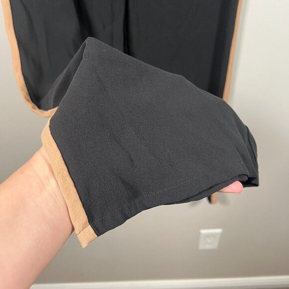 Eileen Fisher Silk Georgette Crepe Pants Size 8 Petite Black Side Stripe Career - Picture 8 of 10